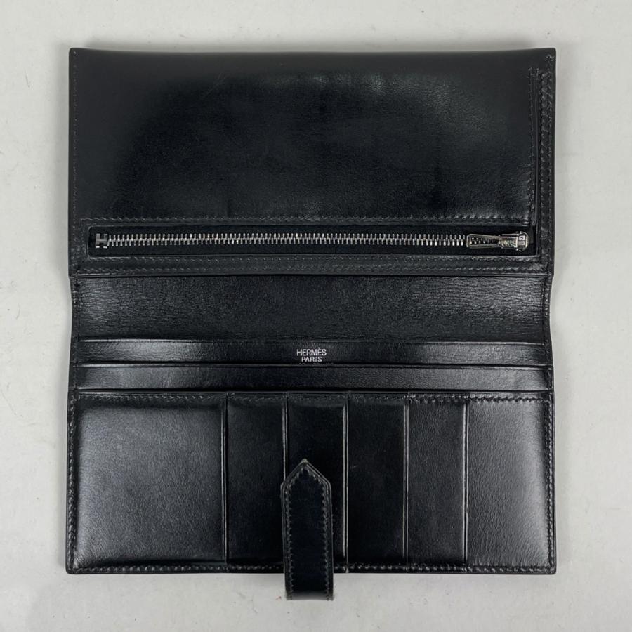 HERMES（エルメス） ベアン 長財布 ボックスカーフ ブラック □H 