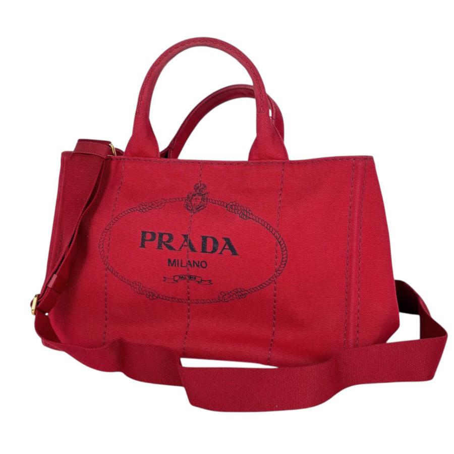 PRADA（プラダ） カナパ トート 2WAY キャンバス レッド BN2642 