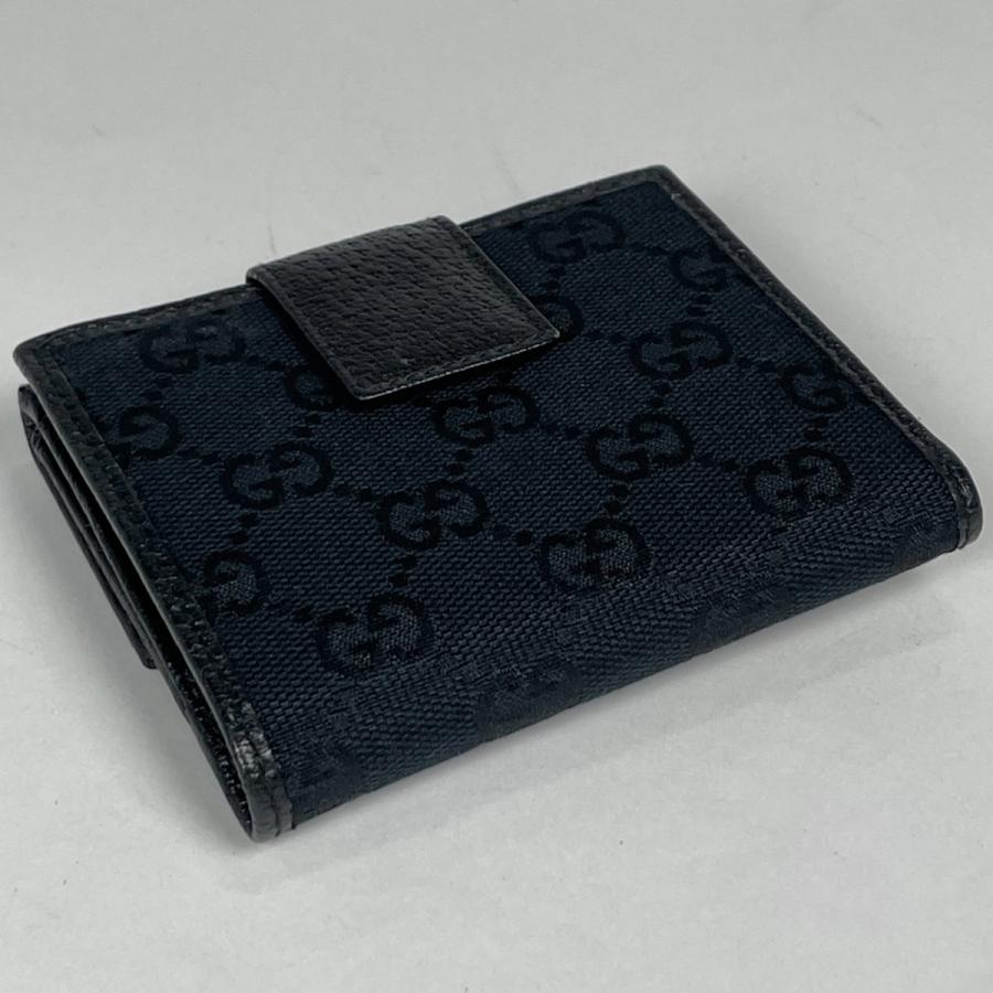 GUCCI（グッチ） 二つ折り財布 GG柄 GGキャンバス ブラック 112716