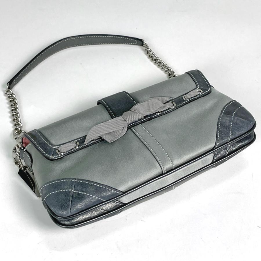 COACH（コーチ） ハンドバッグ クラッチバッグ ミニ サテン グレー