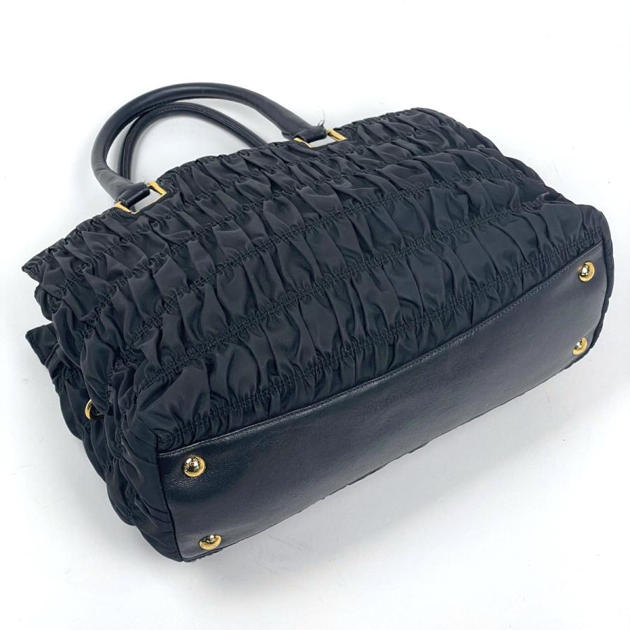 PRADA プラダ 2WAYハンドバッグ ナイロン レザー ブラック 中古 PRADA（プラダ） ハンドバッグ 2WAY ナイロン ネロ(ブラック