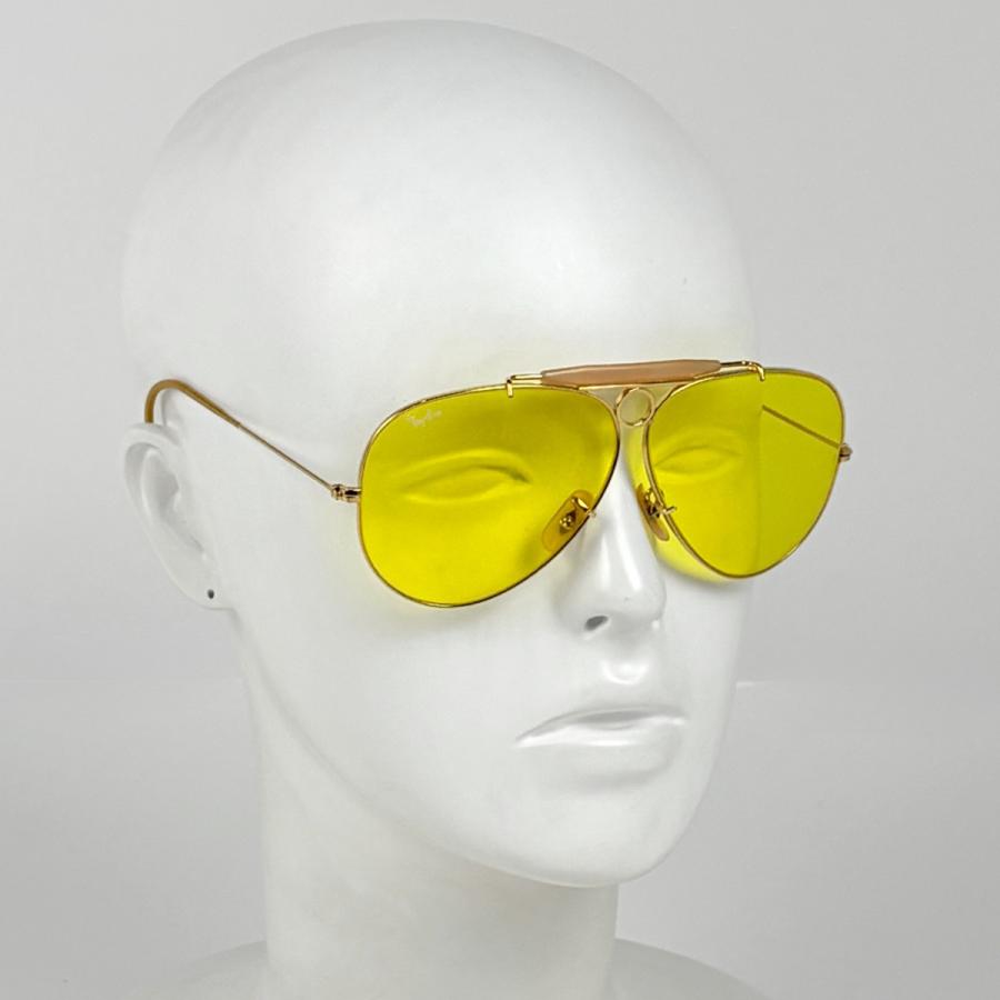 Ray-Ban ゴールド フレーム イエロー レンズ サングラス Ray-Ban（レイバン） サングラス ティアドロップ アイウェア メタル