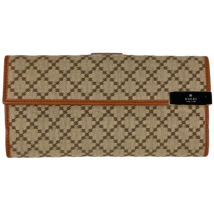 GUCCI（グッチ） 長財布 ディアマンテ キャンバス ベージュ オレンジ