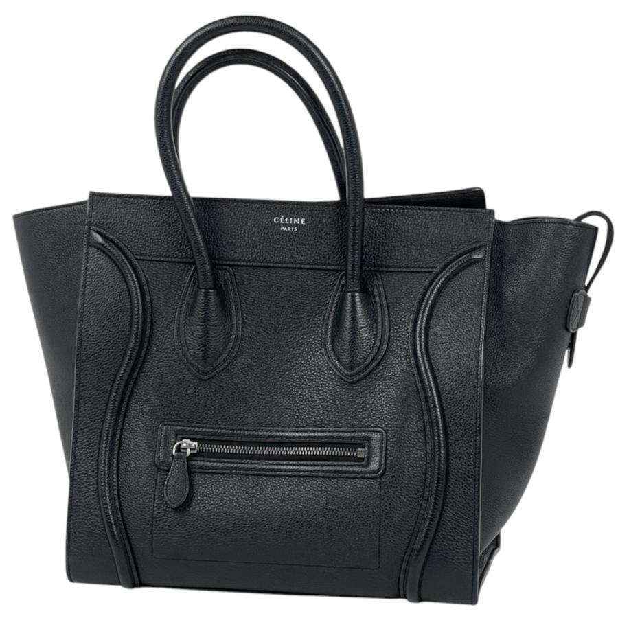 大特価 CELINE セリーヌ ラゲージ ミニ レザー ハンドバッグ 黒 CELINE（セリーヌ） ハンドバッグ ラゲージ ミニショッパー レザー