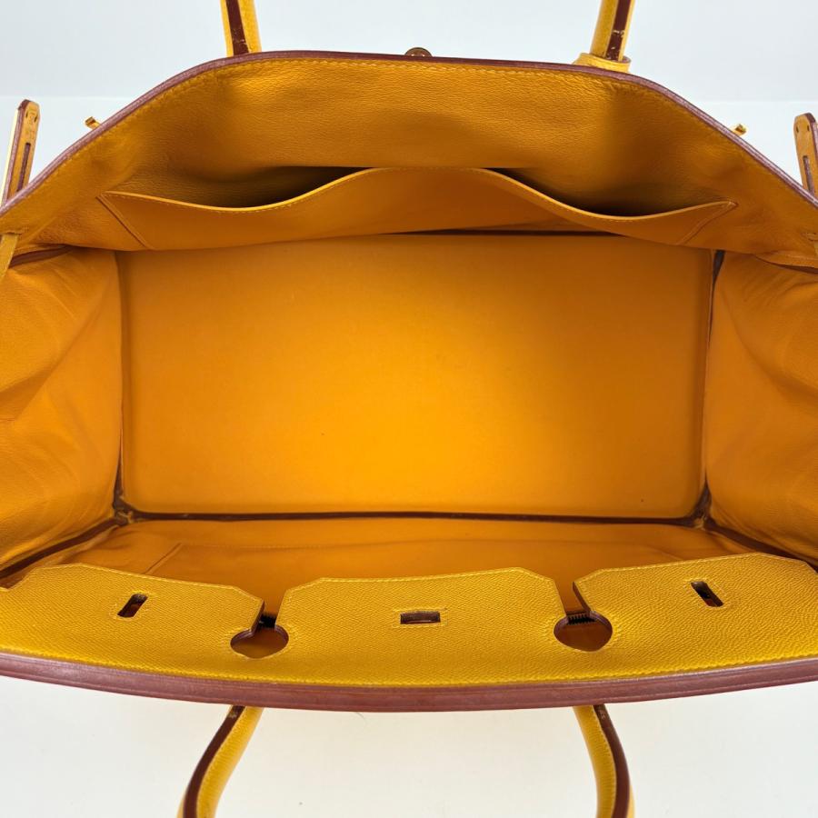 HERMES（エルメス） バーキン40 ハンドバッグ クシュベル イエロー □B