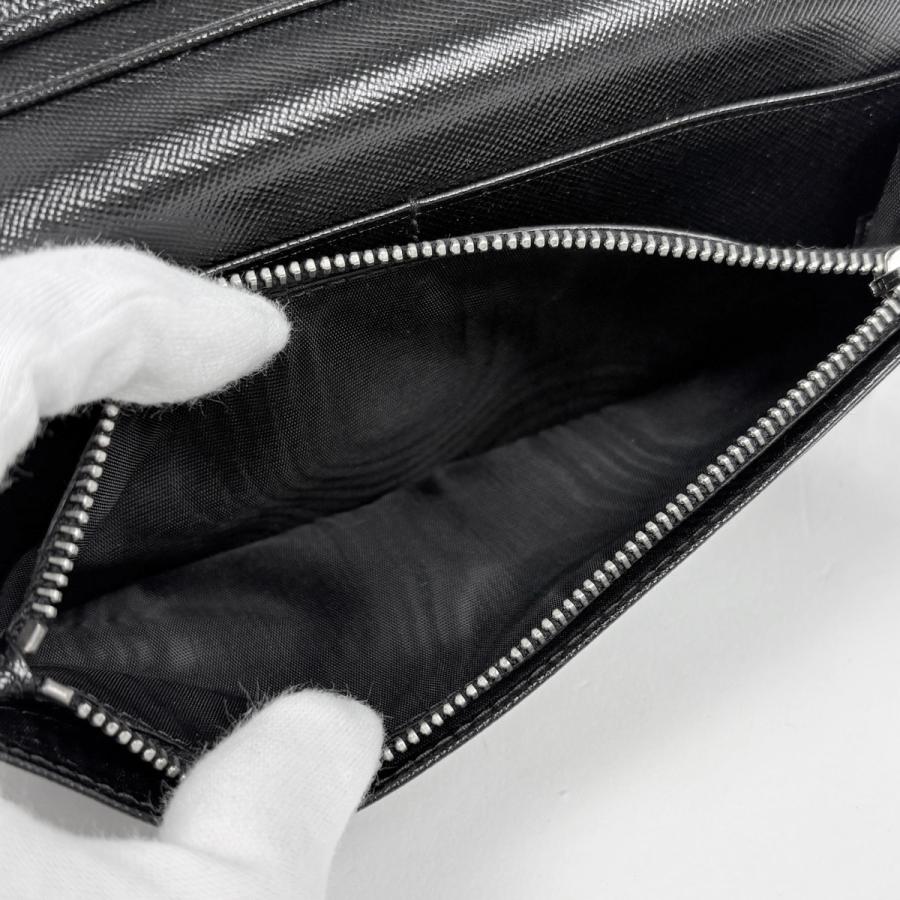 PRADA（プラダ） 長財布 ロゴ サフィアーノレザー ネロ(ブラック