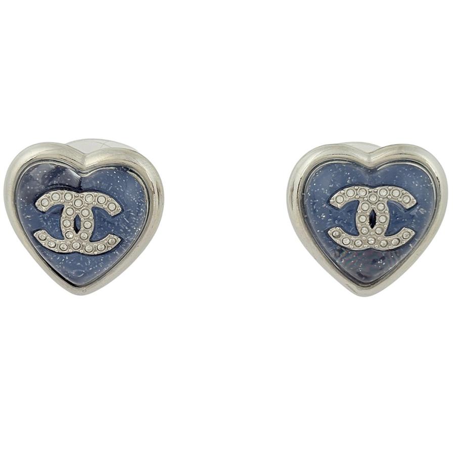 CHANEL（シャネル） ピアス ココマーク ハート シルバーメッキ ライン