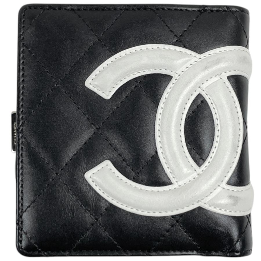 CHANEL シャネル ココマーク パテントレザー 二つ折り財布 CHANEL（シャネル） 二つ折り財布 カンボンライン ココマーク レザー