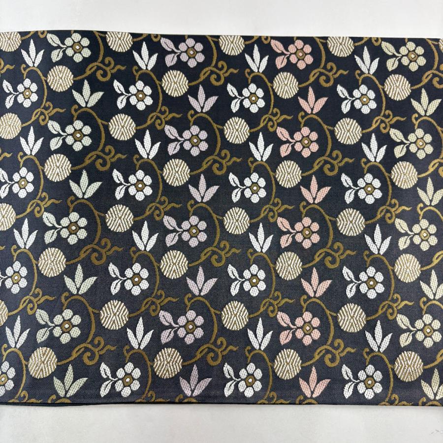 美品 袋帯 名品 箔屋清兵衛 落款あり 西陣織 笹蔓 箔 唐織 墨色 六通