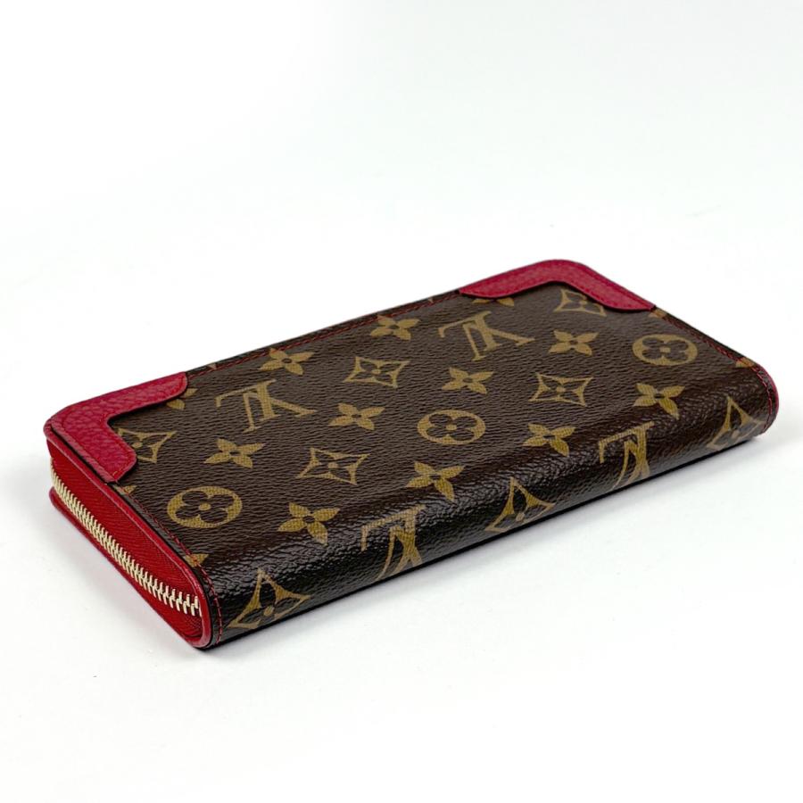 ルイヴィトン モノグラム ジッピーウォレット レティーロ レッド ブラウン LOUIS VUITTON（ルイ・ヴィトン） ジッピー ウォレット レティーロ 長