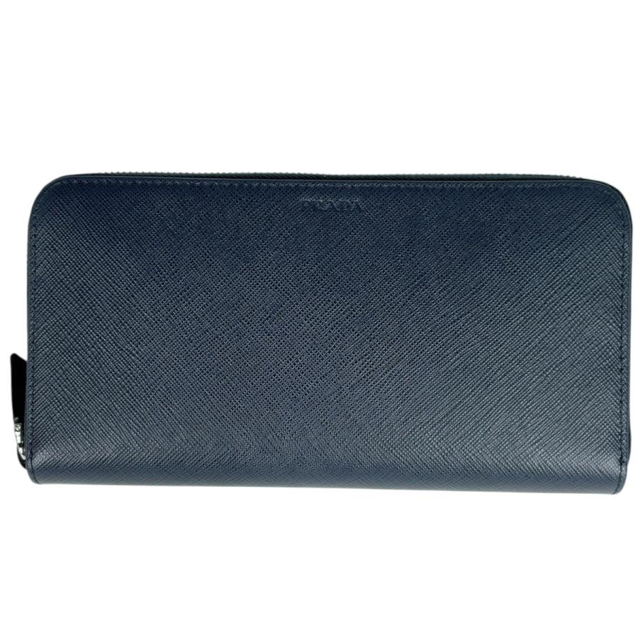 【正規品】プラダ サフィアーノレザー ジップアラウンド長財布ネイビー PRADA（プラダ） 長財布 ラウンドジップ サフィアーノレザー ネイビー