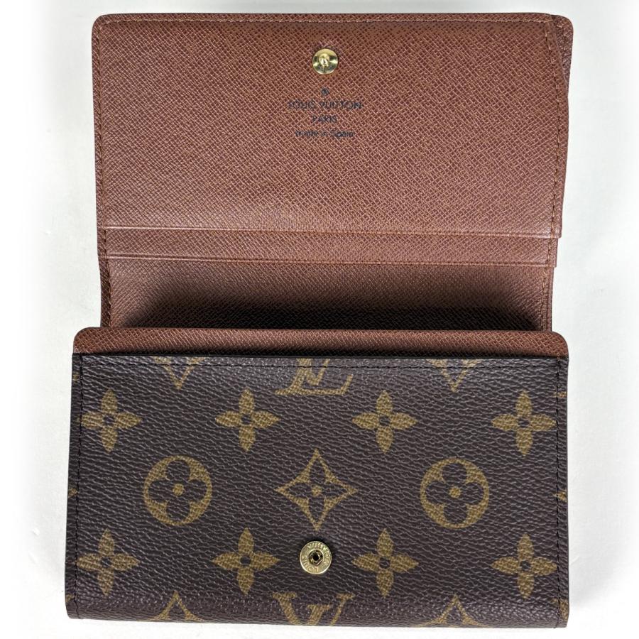 ルイヴィトン モノグラム ポルトフォイユ トレゾール 二つ折り財布 ブラウン LOUIS VUITTON（ルイ・ヴィトン） ポルトフォイユ トレゾール 二つ折り