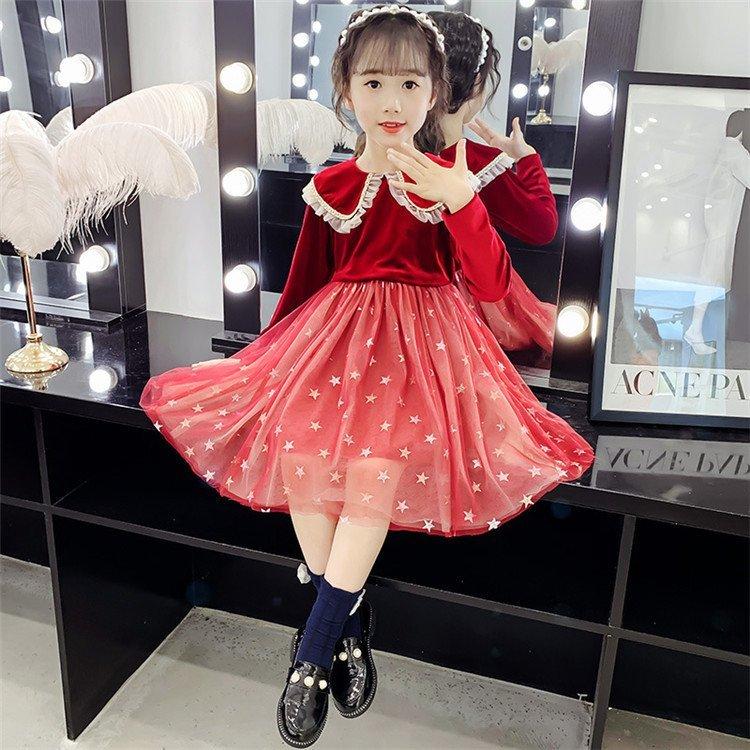 ワンピース キッズ 長袖ワンピース 子供服 女の子 春 秋 チュール 子供ドレス ジュニア チュニック フレア おしゃれ 可愛い カジュアル 新品 在庫処分大特価
