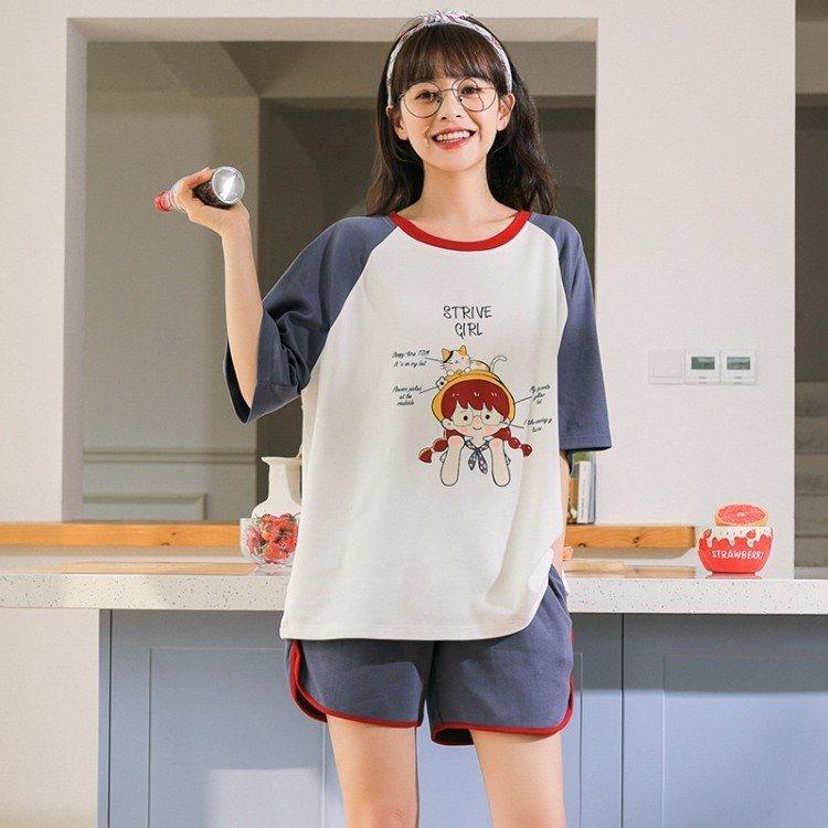 パジャマ レディース 春夏半袖ショットパンツ スウェット上下セット 可愛い 綿 パジャマ 部屋着 韓国風 カジュアルルームウェア 寝巻き パジャマ 大きな割引