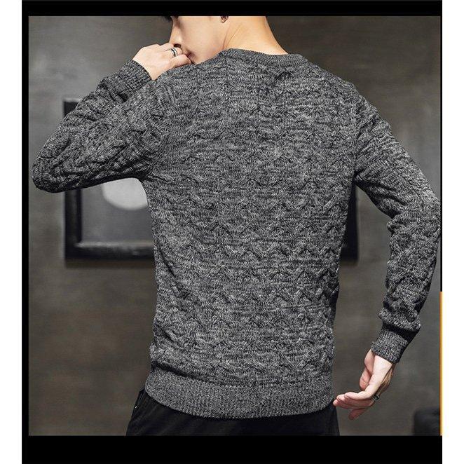 ケーブル編みニット セーター メンズ ニット メンズファッション 無地 秋冬 ざっくり インナー ランドネック 長袖 メンズ 裏起毛 カジュアル 即納 大特価