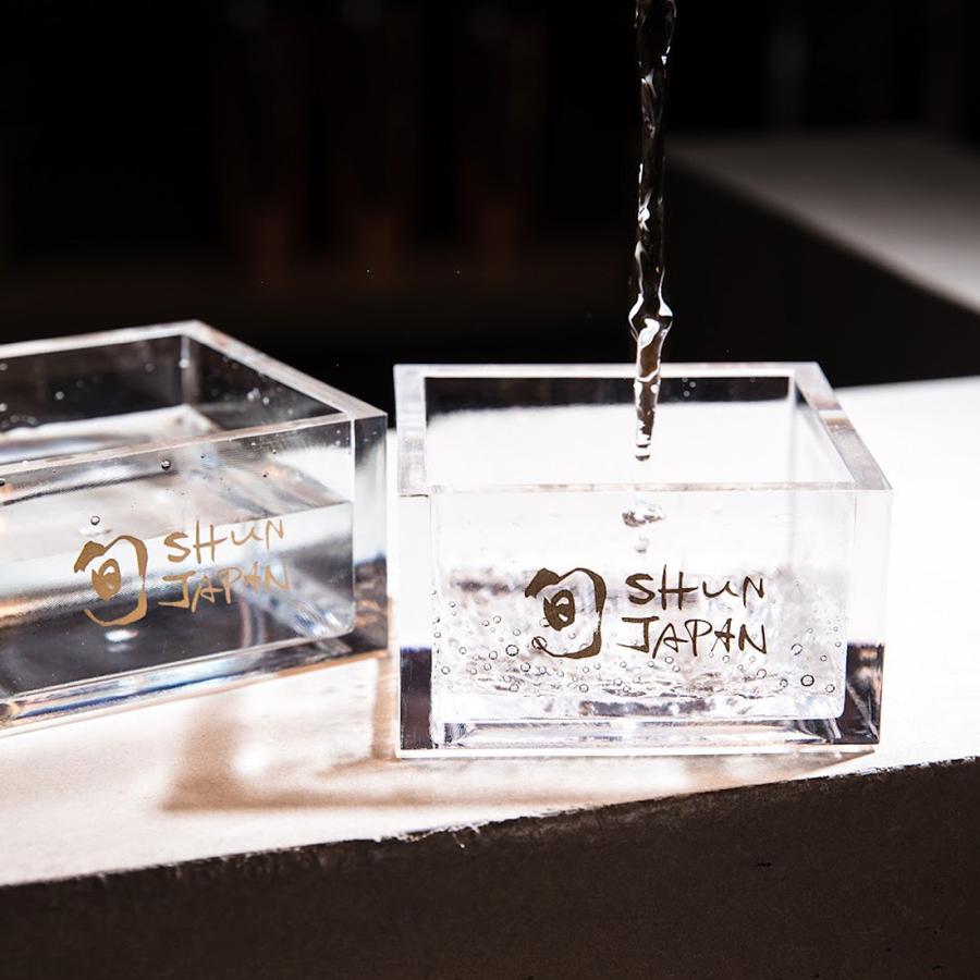 アクリル枡 ペアセット 180cc 酒器 クリア おしゃれ / 丸モ高木陶器