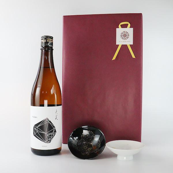 日本酒セット ラッピング無料  天美 純米吟醸 黒天 冷感花火平盃セット 日本酒 父の日ギフト お酒 おすすめ お中元 お歳暮 | 