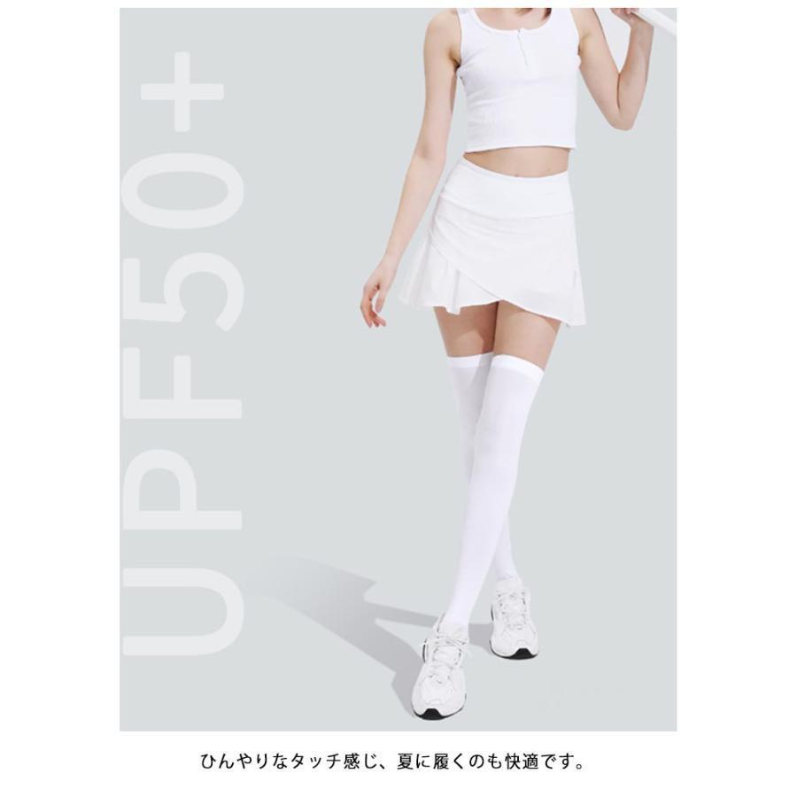 ♥UTAA ゴルフウェア スカート、ソックス付 ゴルフ ハイソックス レディース 靴下 夏 接触冷感 ひんやり 春
