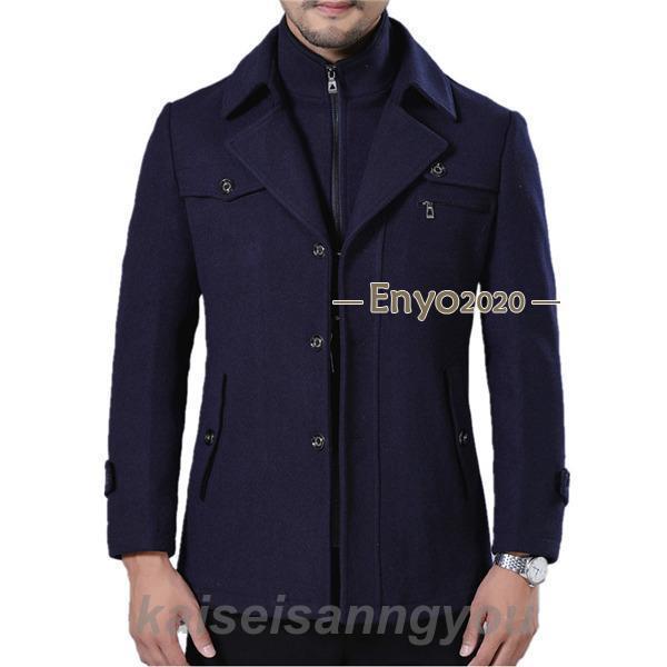 チェスターコート メンズ ロングコート フェイクレイヤード