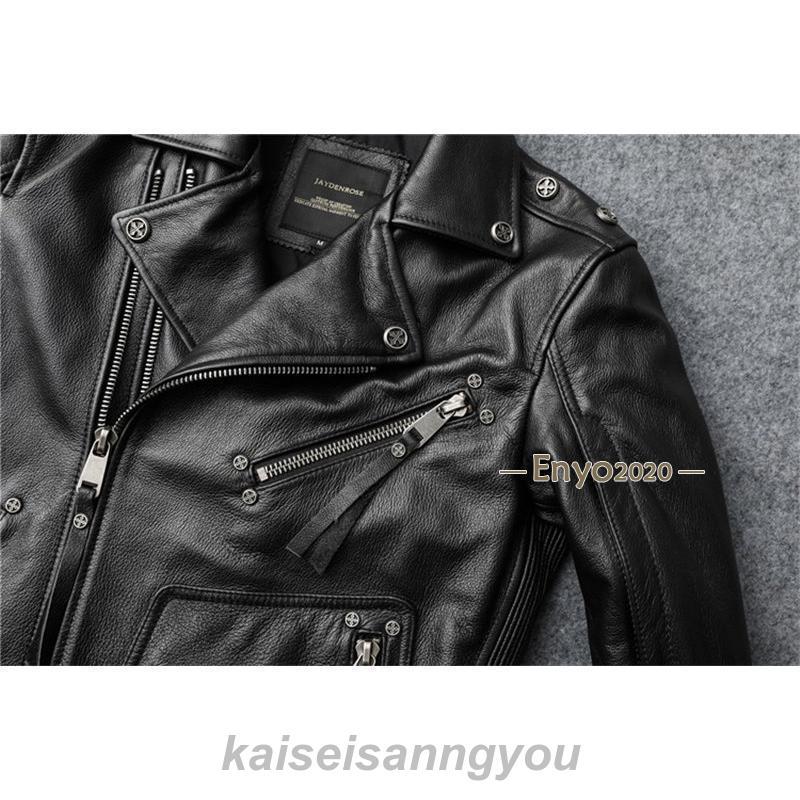 JAYDENROSE 本革 羊 ライダースダブルボア