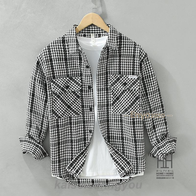 チェックシャツ シャツ メンズ 長袖 千鳥格子 チェック柄 柄