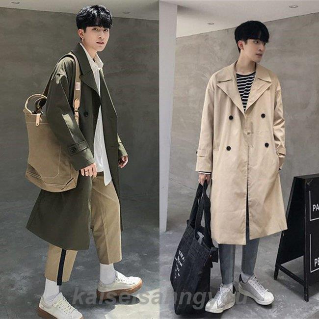 トレンチコート メンズ コート ロングコート 薄手 秋服 3色 無地