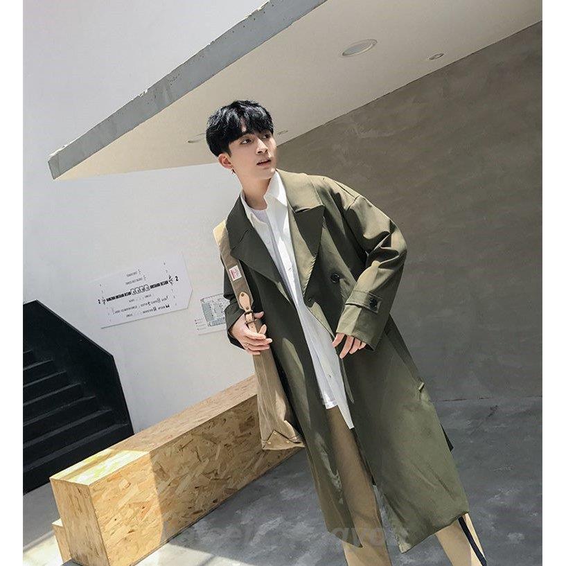 トレンチコート メンズ コート ロングコート 薄手 秋服 3色 無地