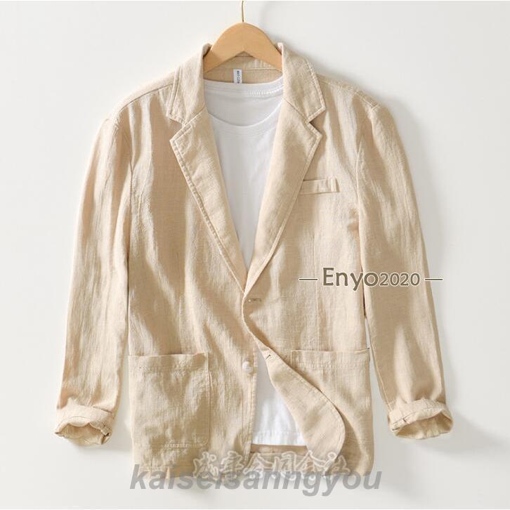 麻ジャケット メンズ サマージャケット 長袖 テーラード