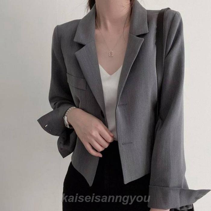 今季大人気EPTM キラキラ加工トラックスーツショート丈ジャケット GREY L テーラードジャケット レディース ショート丈 ジャケット 春