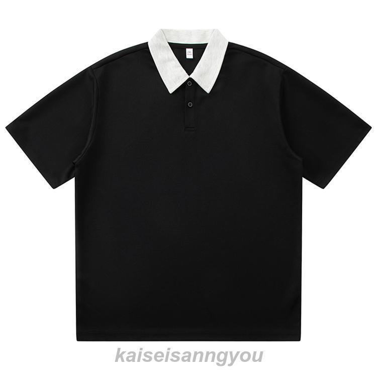 新品☞メンズ【黒・L】春夏　速乾性　ゴルフポロシャツ　シンプル半袖 半袖 メンズ ポロシャツ ポロ POLO ゴルフ スポーツ お兄系