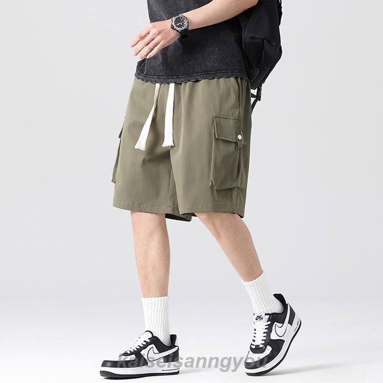 【ムげちゃん】2種 UVERworld 迷彩メッシュショートパンツ L カーゴパンツ メンズ ショートパンツ カーキ ワイド ハーフ