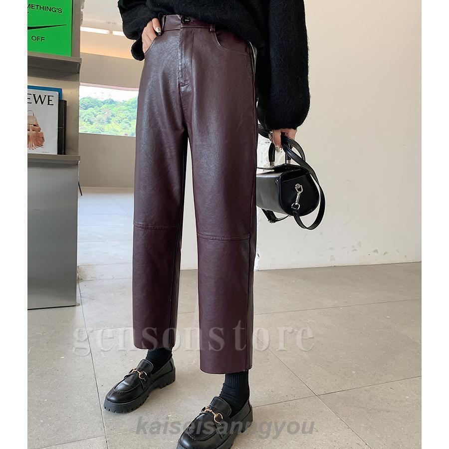 レザーパンツ レディース フェイクレザー ロングパンツ レザーパンツ レディース フェイクレザー ロングパンツ
