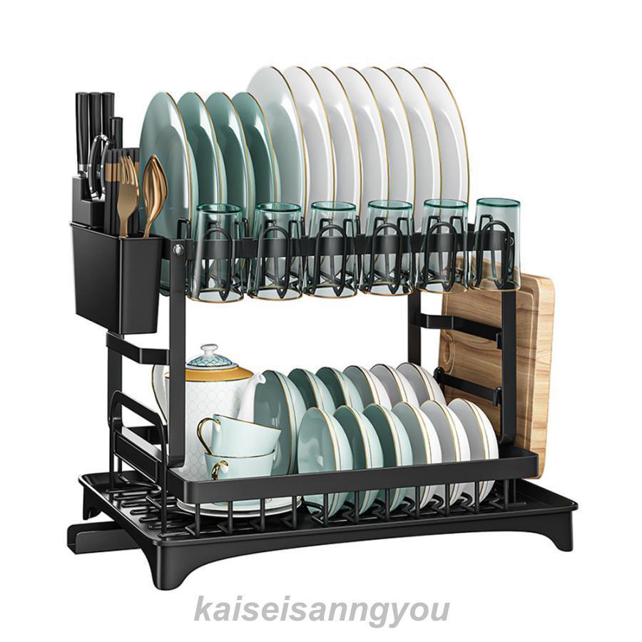 水切りラック　食器棚 水切りかご シンク上 水切り 2段K 水切りカゴ 水切りラック 2段 シンク上 多機能 水切り 食器置き