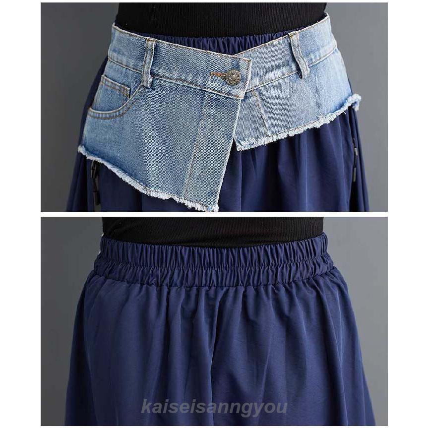 【美品】DIESEL デニム切り替えロングスカート フレアAライン 楽天市場】スカート 重ね着 切り替え デニム レース切り替え