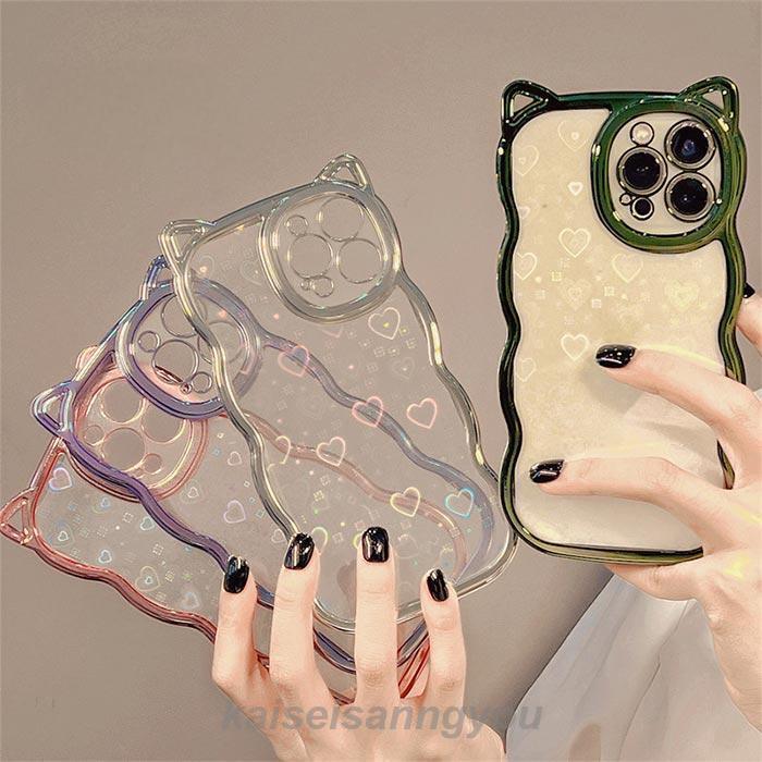 iPhone15 iPhone14 ケース 可愛い ハート クリア キラキラ 透明