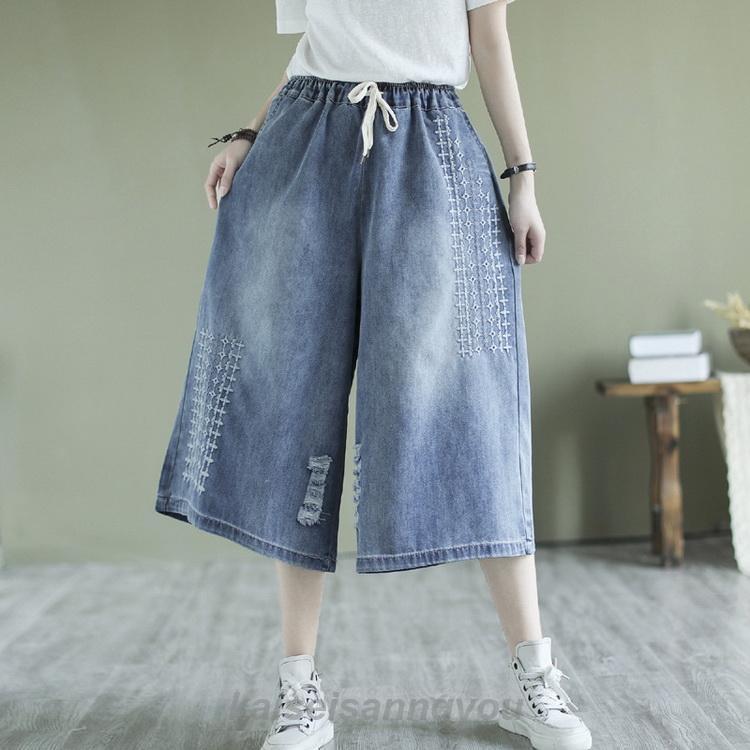 CHUMS ガウチョパンツ デニム 140-150]デニムワイドパンツ(ガウチョ・ワイドパンツ) | a.v.v