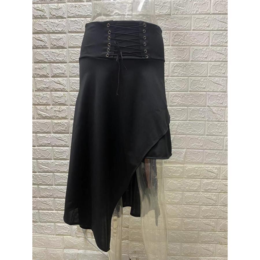 アシンメトリースカート レースアップスカート ロングスカート アシンメトリースカート レースアップスカート ロングスカート