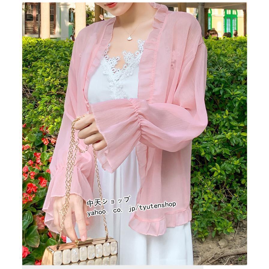 ボレロ カーディガン 長袖ボレロ 夏新作 韓国風 uvカットボレロ