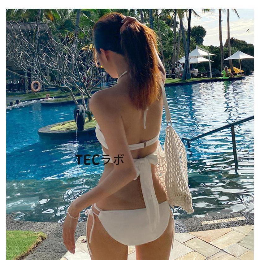 黒 白 赤 3点セット 水着 ビキニ レディース 無地 スイムウエア