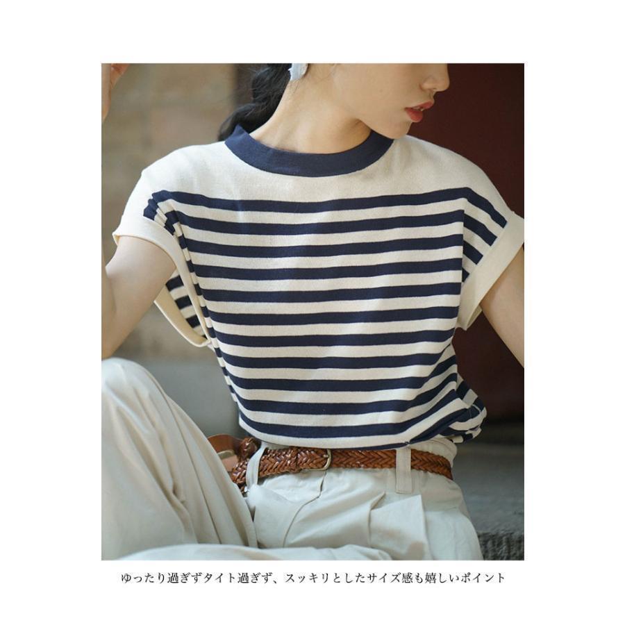 Tシャツ 夏 マリンセーラー レディース 半袖Tシャツ ゆったり