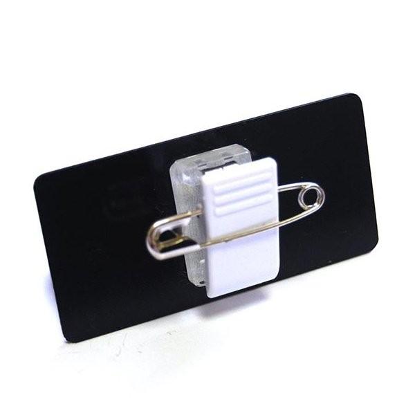 ネームプレート 名札 30mm×60mm 安全ピン付クッキー アクリル 銀 金 白