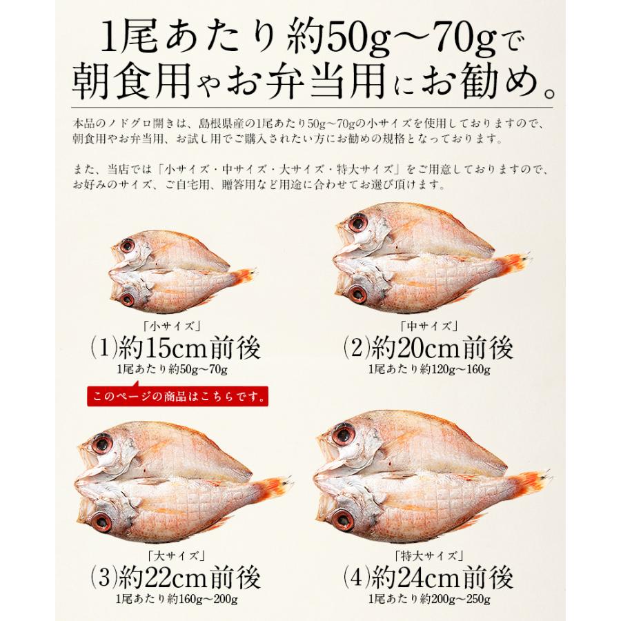 のどぐろ 干物 一夜干し 浜田 約50〜70g×10尾 小サイズ 約15cm前後 島根県産 ノドグロ 干物 詰め合わせ 母の日 ギフト 父の日｜kaisenichibashioso｜05