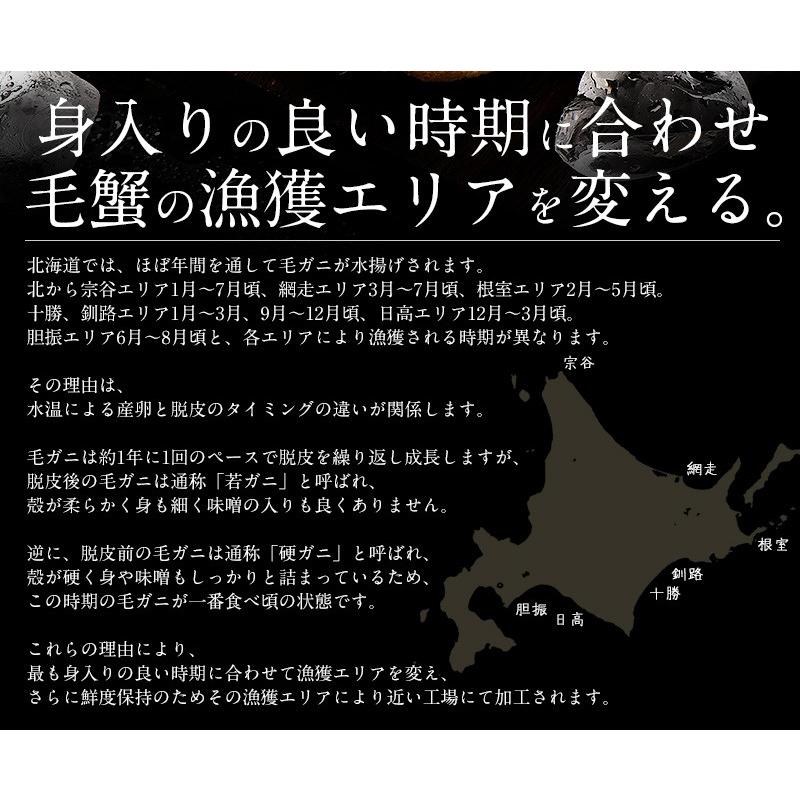 かに カニ 蟹 毛蟹 毛がに 毛ガニ 400g前後×2尾 北海道産 母の日 ギフト 父の日｜kaisenichibashioso｜03