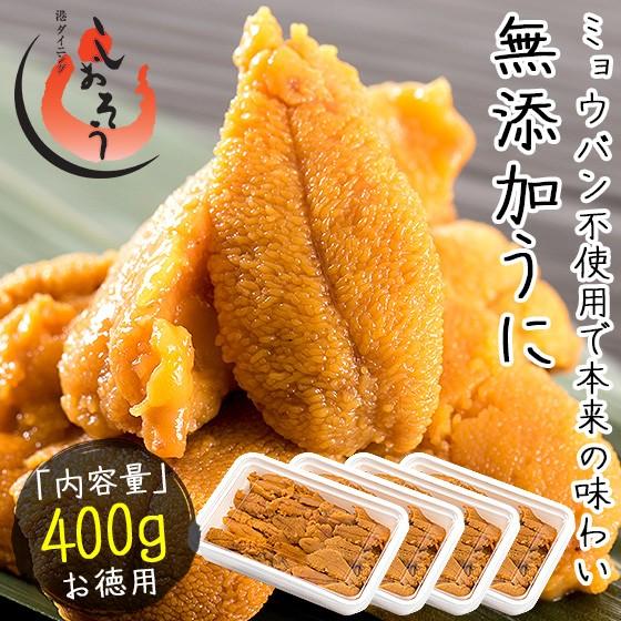 ウニ うに 400g（100g×4パック）無添加 雲丹 お取り寄せ 海鮮 チリ チリ産 魚卵 高級グルメ 高級海鮮 お取り寄せ 海鮮ギフト プレゼント 母の日 ギフト 父の日｜kaisenichibashioso