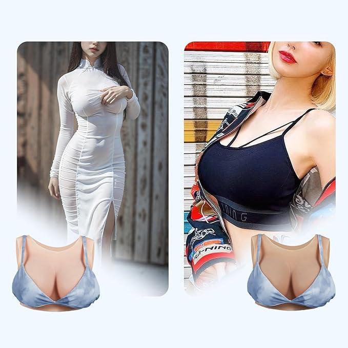 女装 人工乳房 おっぱい バスト シリコン充填 変装コスプレ男娘 ラウンドネック 女装 人工乳房 おっぱい バスト 真綿充填/シリコン充填 変装 コスプレ