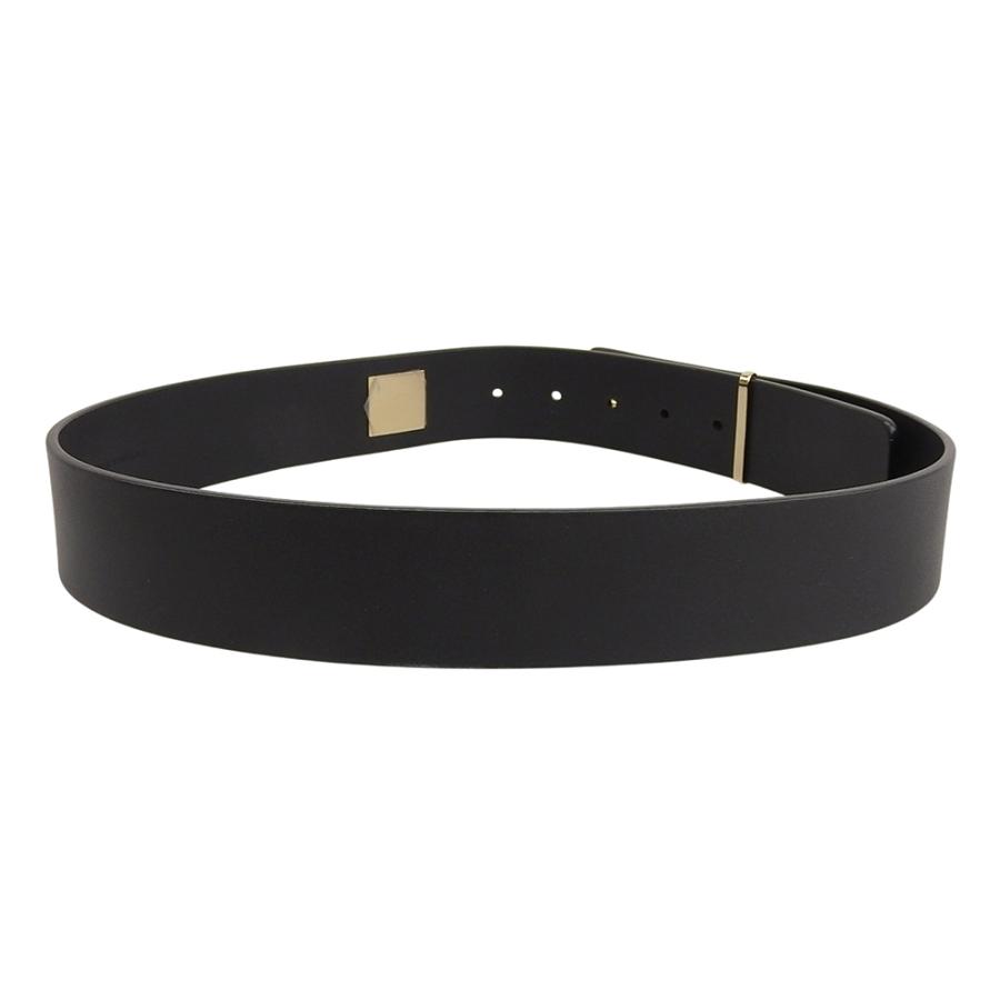 極美品 CHANEL シャネル スライドロックチェーン ベルト 小物 レディース レザー ブラック×ゴールド 75/30 02P 2002SS_1