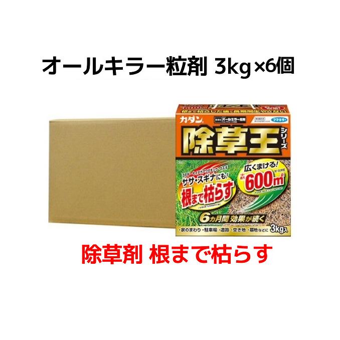 除草王 除草剤 雑草 効果 オールキラー粒剤 3kg×6個 農薬 カダン ササ