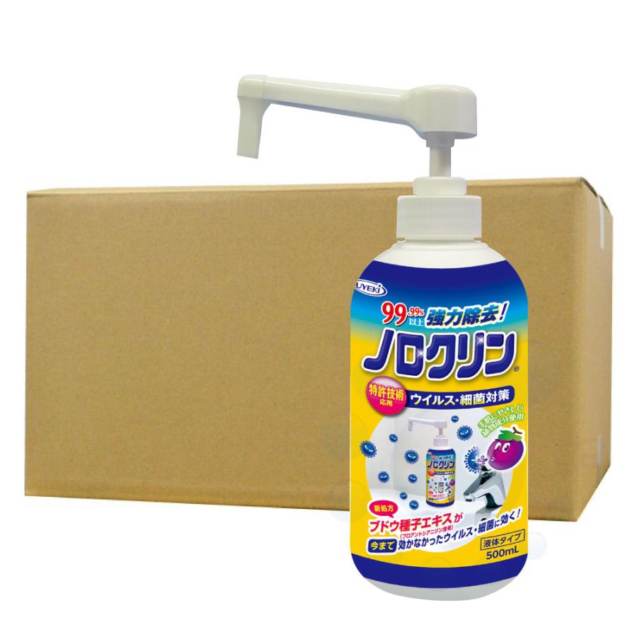 ウイルス対策 ノロクリン ポンプタイプ 500ml×20本 UYEKI ウエキ 除菌 洗浄効果 安心 安全 お子様