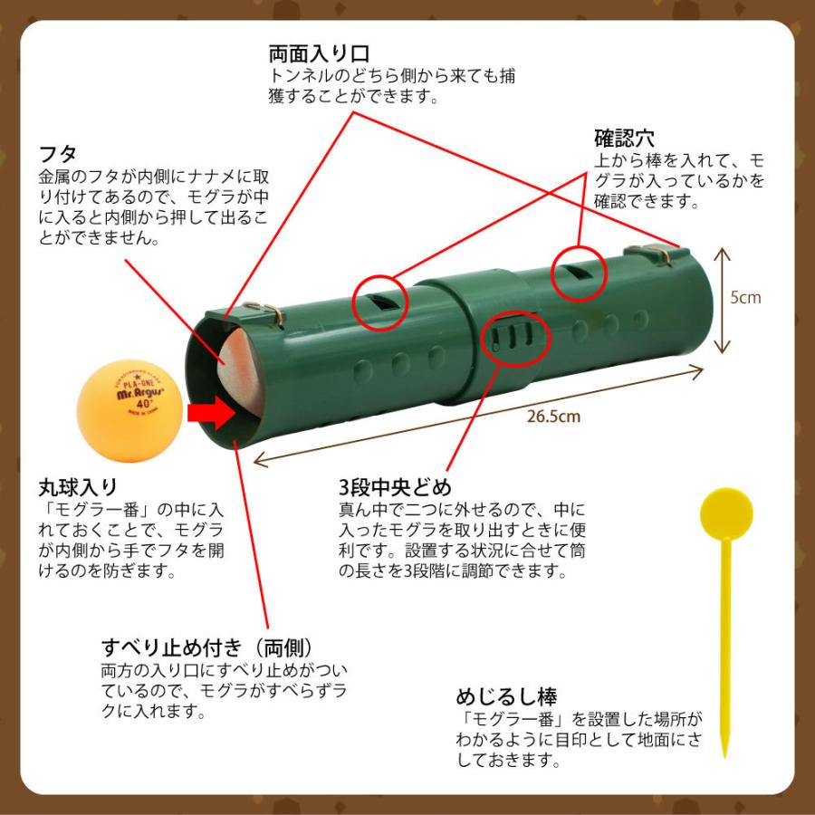 ◆オーダー用◆ダイカット 春 大きなハチ モグラ工事中 タイガー（TIGER） モグラ対策 モグラ一番 2セット入 両面扉式 モグラ