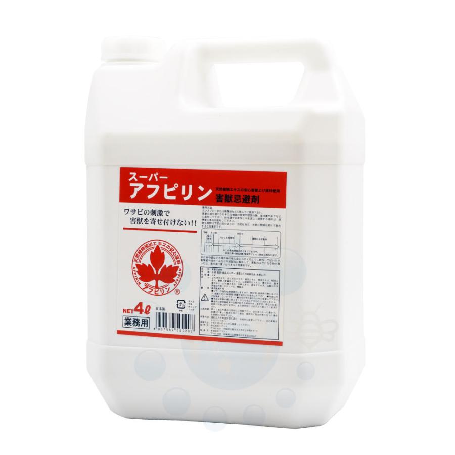 ネズミ対策 天然植物エキスのネズミ忌避剤 スーパーアフピリン 4L 噴霧用スプレー1本付の画像